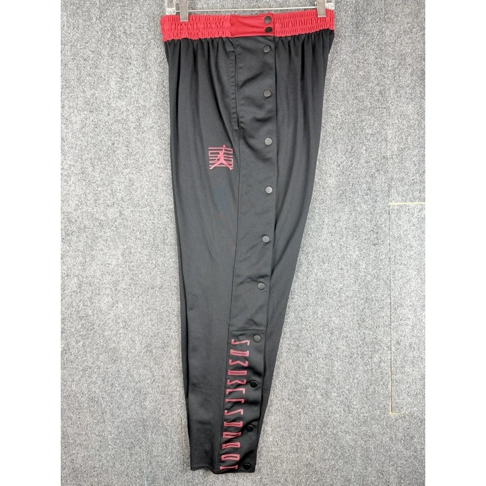 Air Jordan 11 Basketball Tear Away Pants Mens L Black‎ Red BRED Sweatpants